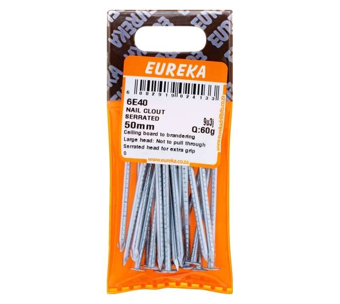 Eureka 6E40 Serrated Clout Nails (50 x 2.5mm)