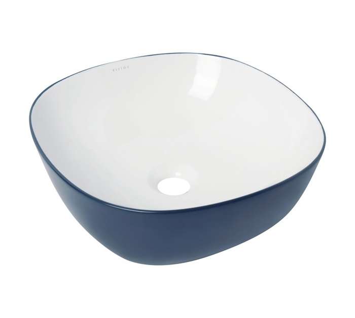 Bijiou Evoque Square Freestanding Basin - Azure Navy (410 x 410 x 145mm)
