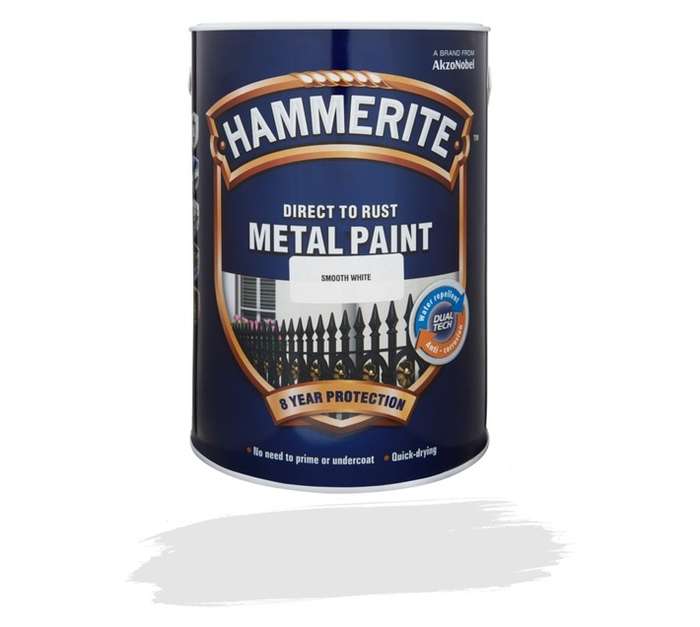 Hammerite Metal Paint - Smooth White (5L)