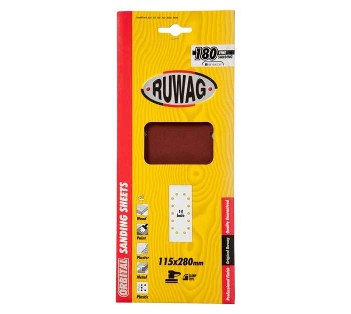 Ruwag P180 Orbital Sanding Sheets (115 x 280mm)