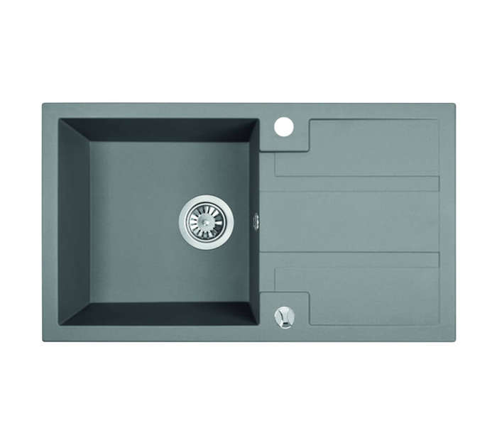 Laveo Barbados 1 Bowl with Drainer Sink - Grey (760 x 440 x 180mm)