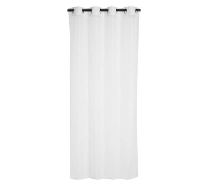 Kubu Textiles 2 x Voile Plain Taped Curtains - Cream (1400 x 2250mm)