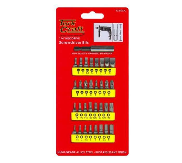 Tork Craft T SC25033C 33 x Insert Multi Screwdriver Bits