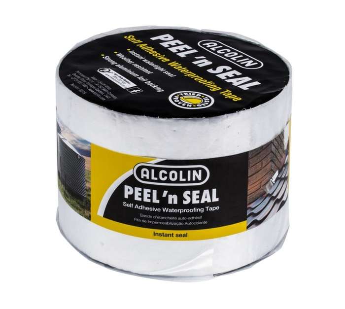Alcolin C00212 Peel and Seal Tape - Black bitumen/aluminium (110 x 110 x 80mm)