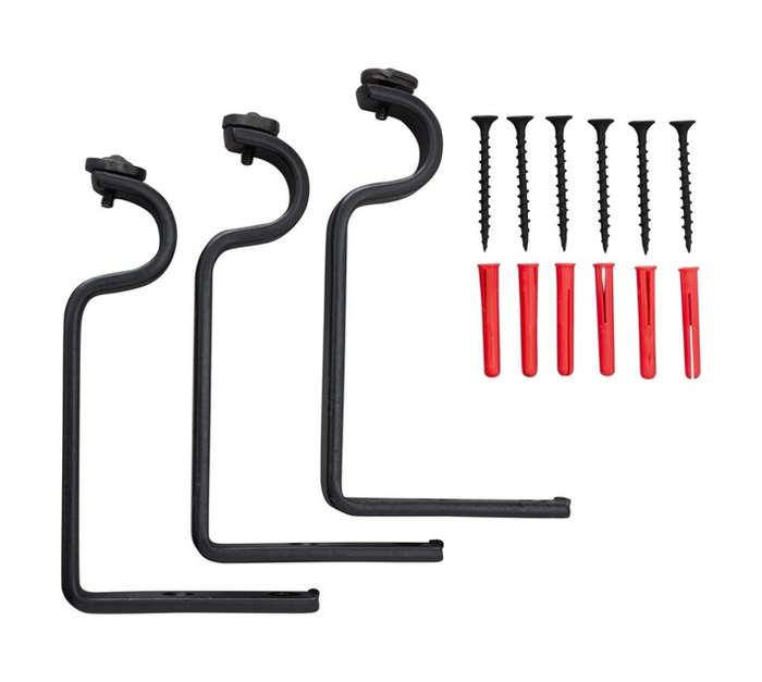 3 x Single Gothic Bracket - Black (22mm)