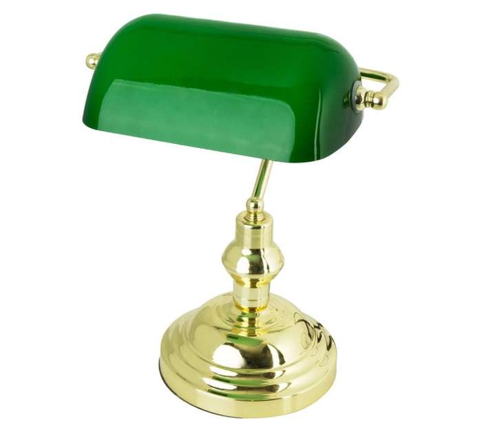 Eurolux T9GNPB Polished Brass Lawyers Desk Light - Green (60w)