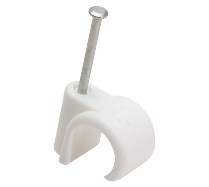 20 x Nail-In Cable Clips - White (15mm)