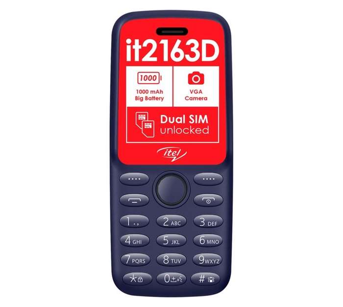 iTel IT2163D Cell Phone - Deep Blue