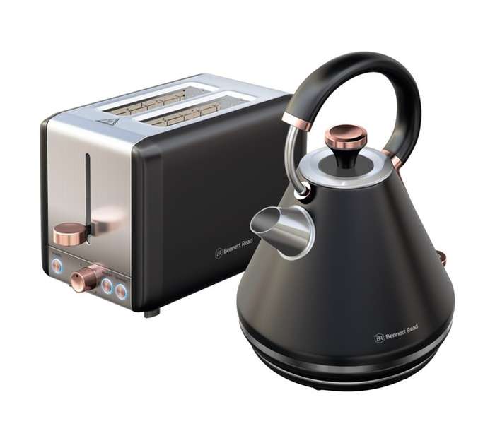 Bennett Read KBP102 Midnight Kettle and Toaster Set - Black/Silver