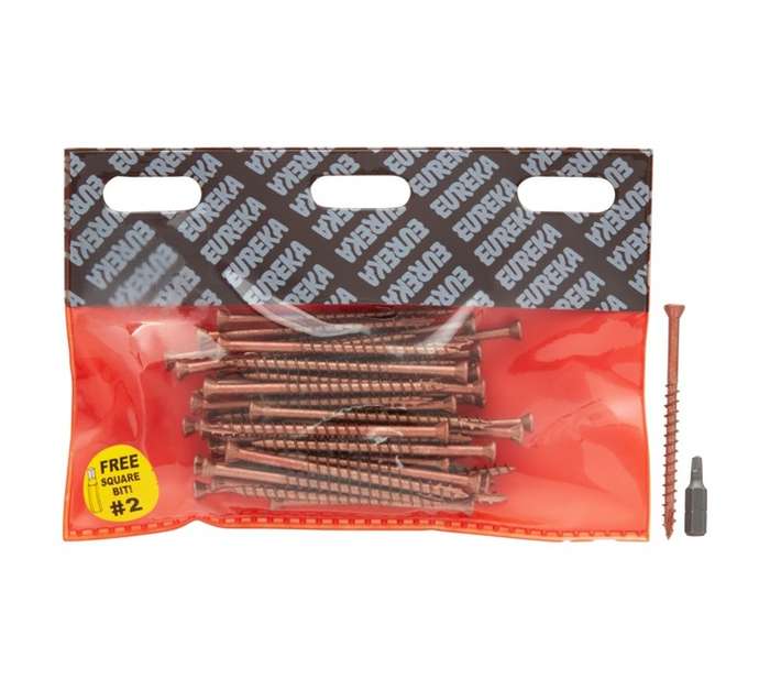 Eureka 1FI70U 5 x 75mm Decking Screw Smooth Brown (50 Pack)