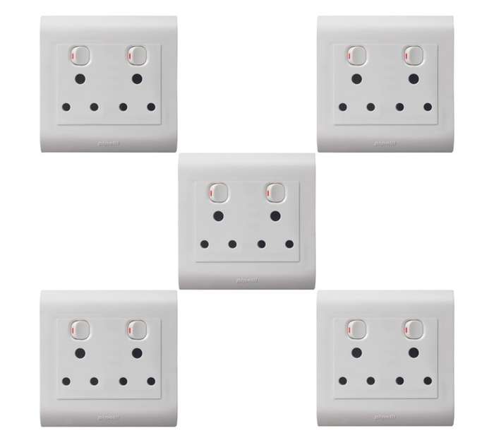 Lesco 5 x Double SA Sockets - White (100 x 100mm)