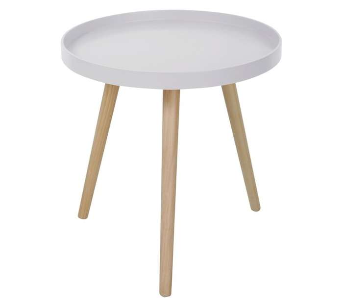 Home and Kitchen Round Side Table - White (400 x 400 x 415mm)