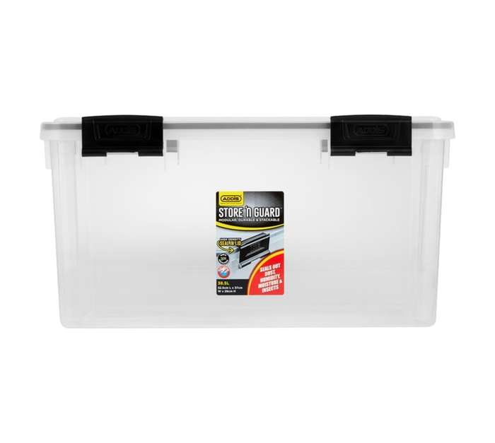 Addis Store N Guard Storage Box - Clear (38.5L)