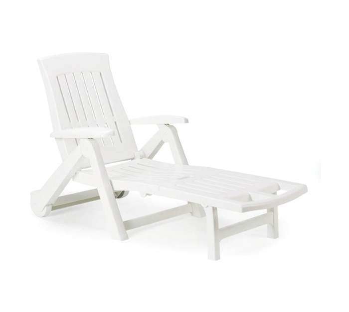 Progarden Zircone Lounger - White (1950 x 720 x 1010mm)