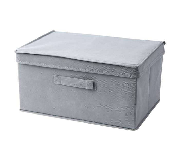 First Dutch Brands Medium Storage Box with Lid - Grey (380 x 270 x 190mm)