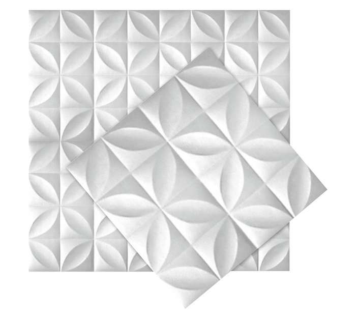 Upper Edge Polystyrene Ceiling Tile - Natural Flower (500 x 500mm)