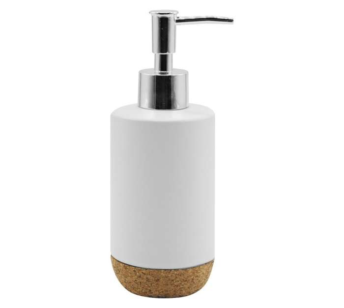 Lusso Ceramic and Cork Soap Dispenser - White
