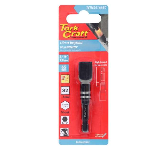 Tork Craft TCINS51665C Magnentic Impact Nutsetter (5/16 x 65mm)