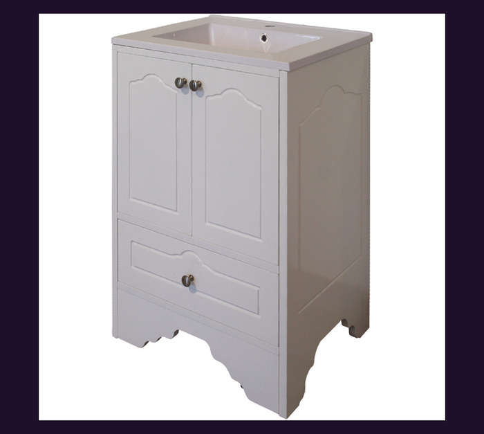 Lusso Victoria Vanity 2 Door Cabinet - White (600mm)