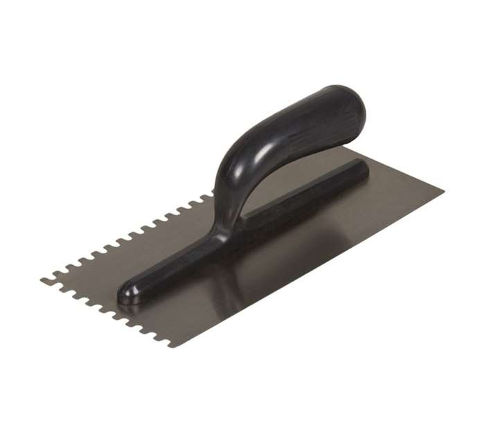 Trubuild Steel Blade Notched Trowel PVC Handle - Silver