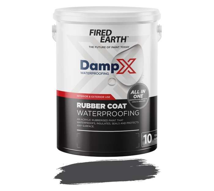 Fired Earth DampX Rubber Coat Waterproofing - Charcoal (5L)