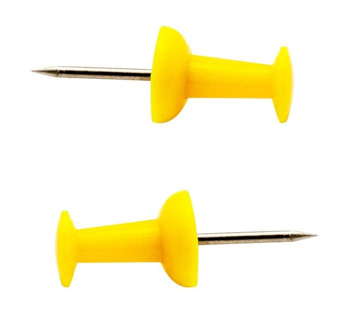 Parrot Products BA3001Y 30 x Push Pins - Yellow