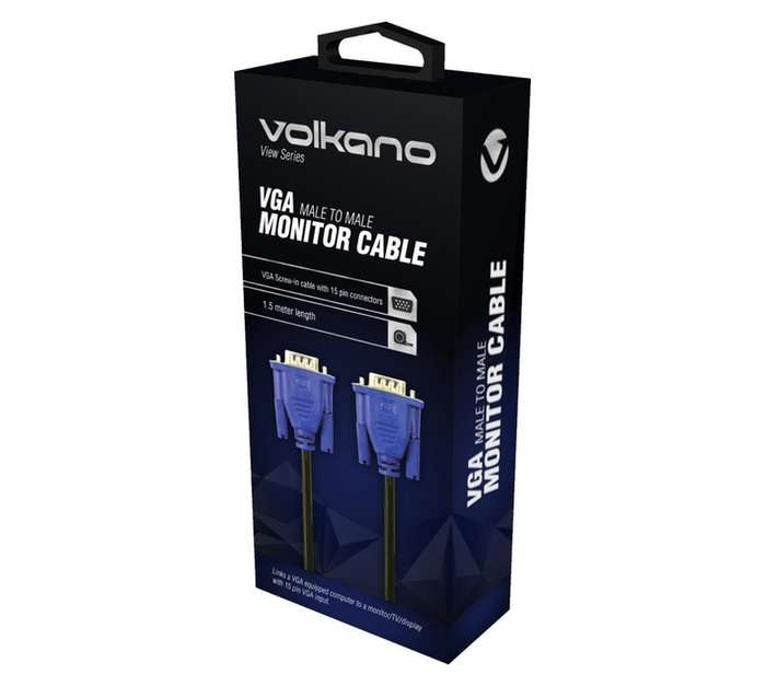 Volkano VGA View Cable - Black (1500mm)