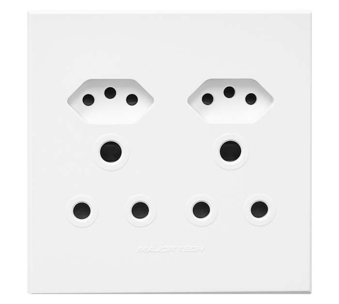 Veti Series 3 2 x RSA 2 x V-Slim Plug Sockets - White (100 x 100mm)