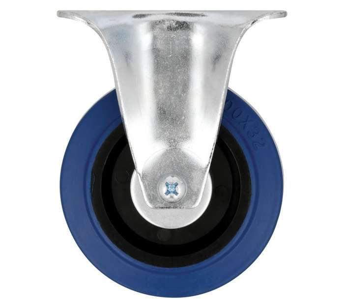Hillaldam Castor Swivel Rubber Brake Plate - Blue (100 x 128mm)