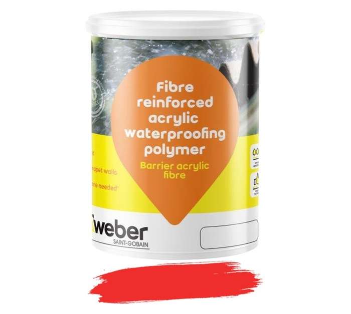 Weber Tylon Barrier Acrylic Fibre Waterproofing - Red (5L)