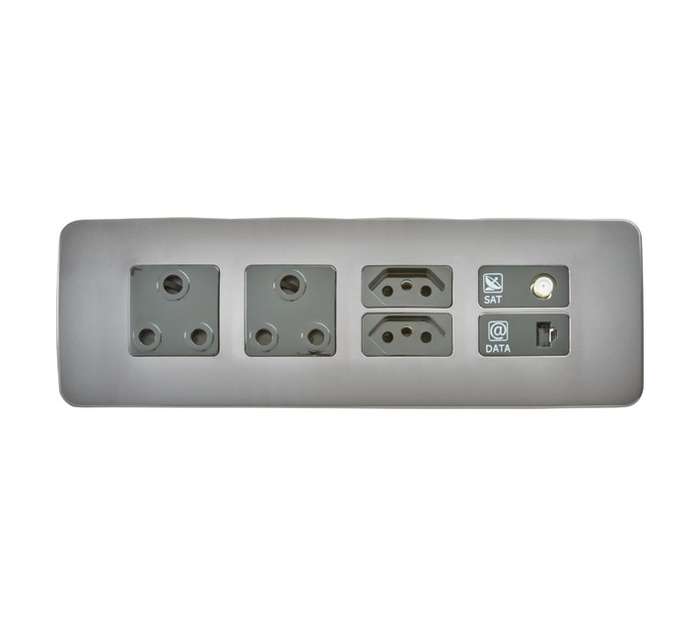 Veti Socket Sat Data 2x16a 2xeur - Black/Gm