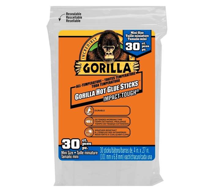 Gorilla 30 x Mini Hot Glue Sticks (100 x 120mm)