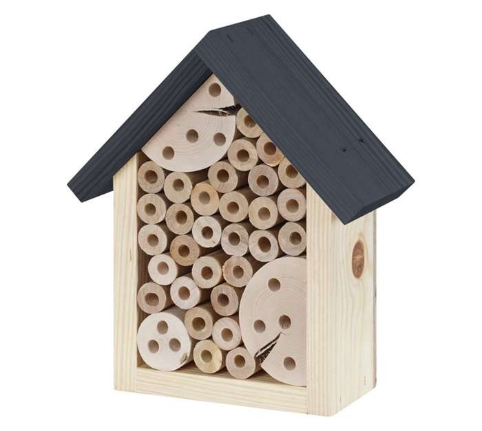 Triangular Insect Hotel - Black/Natural (190 x 80 x 220mm)