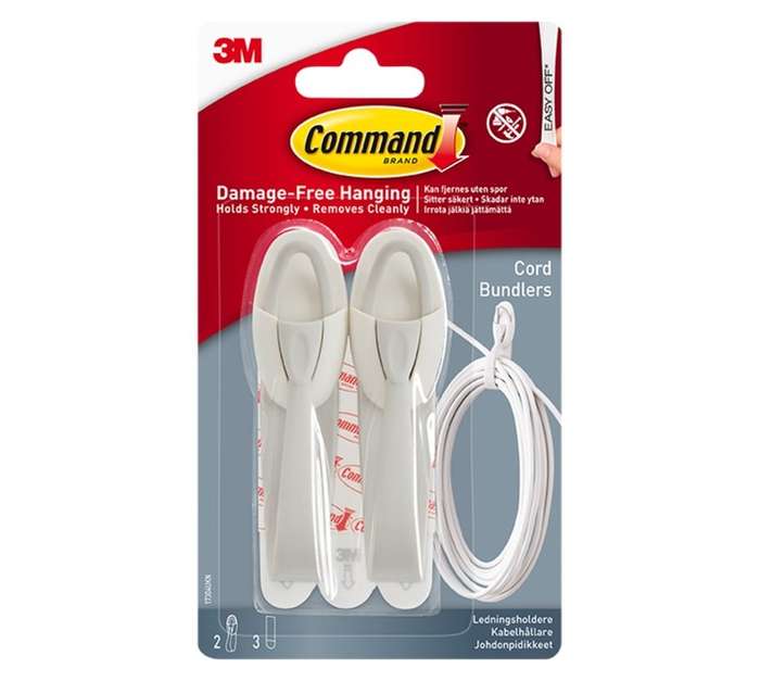 3M Command 2 x Cord Bundlers - White