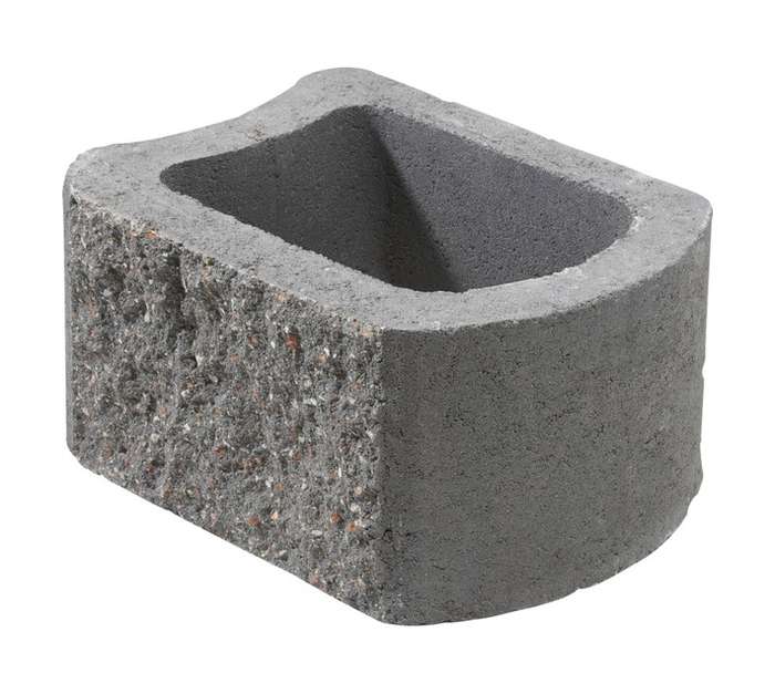 Cape Brick Greenlock Rockface Retainer Wall Block - Charcoal (380 x 320 x 220mm)