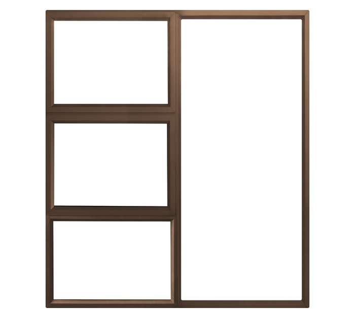Alglasico Top Hung Aluminium Window 2 Vent - Bronze (1800 x 1800mm)