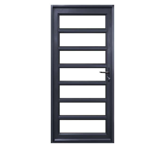 Kenzo Aluminium 7 Panel Glass Door - Charcoal (890 x 2090mm)