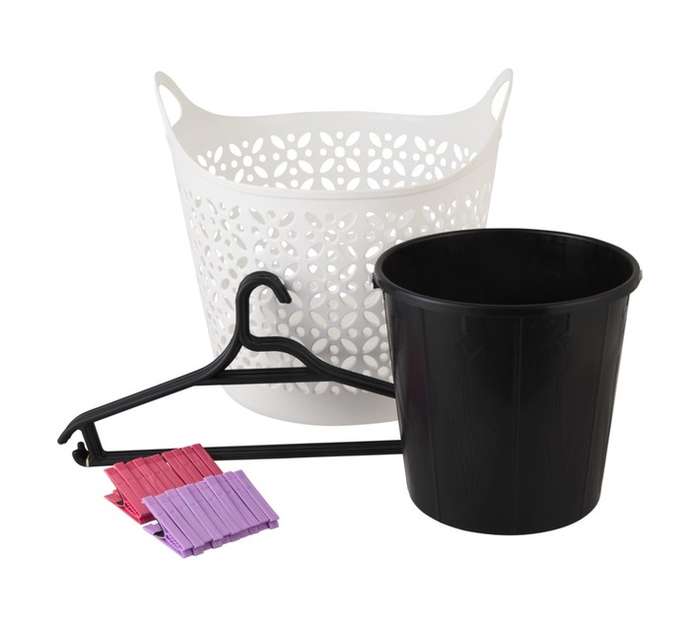 Rand Plastics 4 Piece Tote Laudry Basket