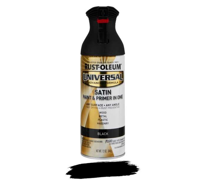 Rust-Oleum Spray Paint Universal Satin - Black (340g)