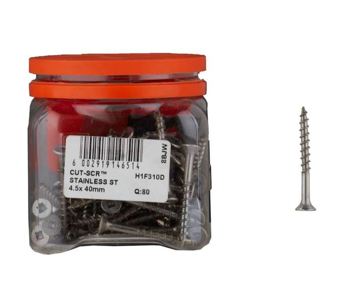 Eureka H1F310D 4.5 x 40mm EurekaCut Screw Stainless Steel (80 Pack)