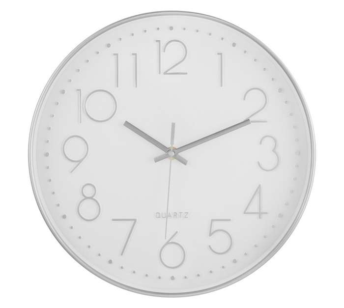 Design House Century Silver Clock (300 x 300mm)