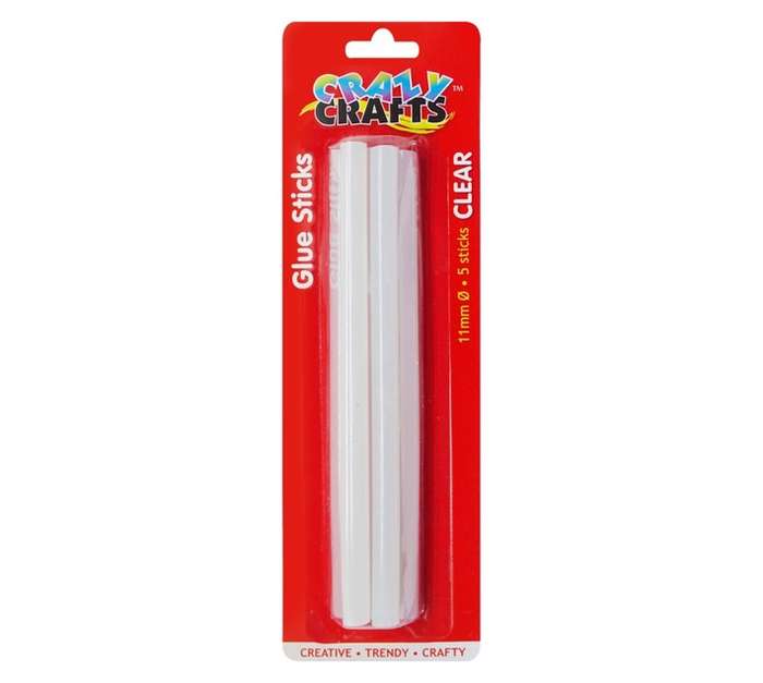 Crazy Crafts 5 x Glue Sticks - Clear (11mm)
