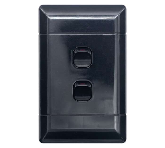 NEU 2 Lever 1 Way Switch - Black