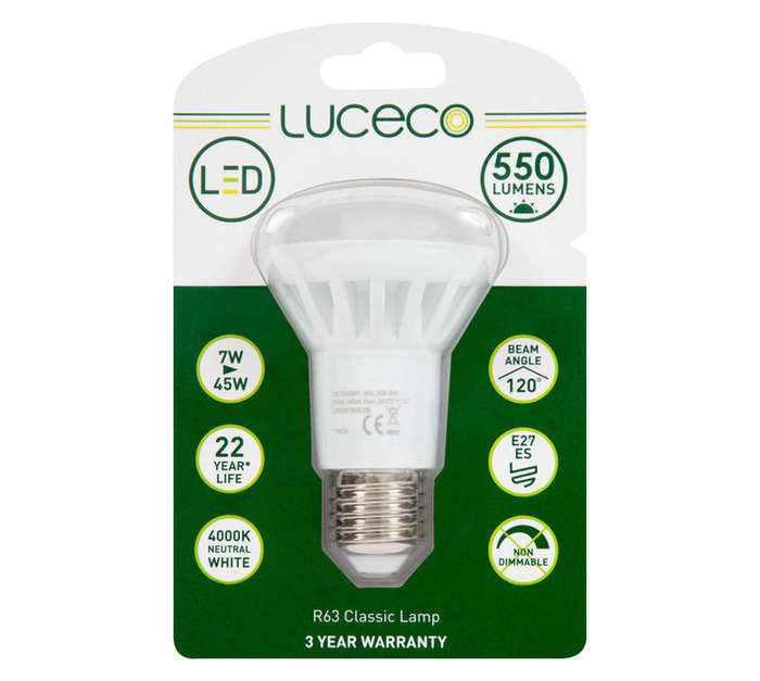 Luceco R63 E27 LED Lamp - Natural White (7w)