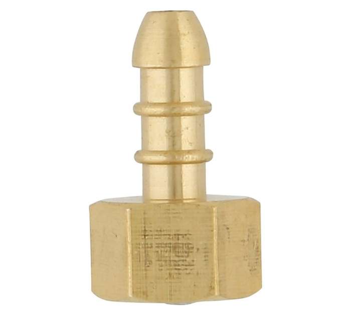 Safegas Female To Hose Tail Adapter - Brass Yellow (9.5mm)