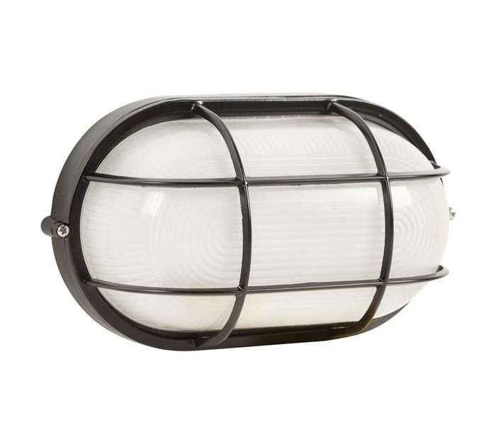 Radiant Large Oval Grid Bulkhead - Black (60W)