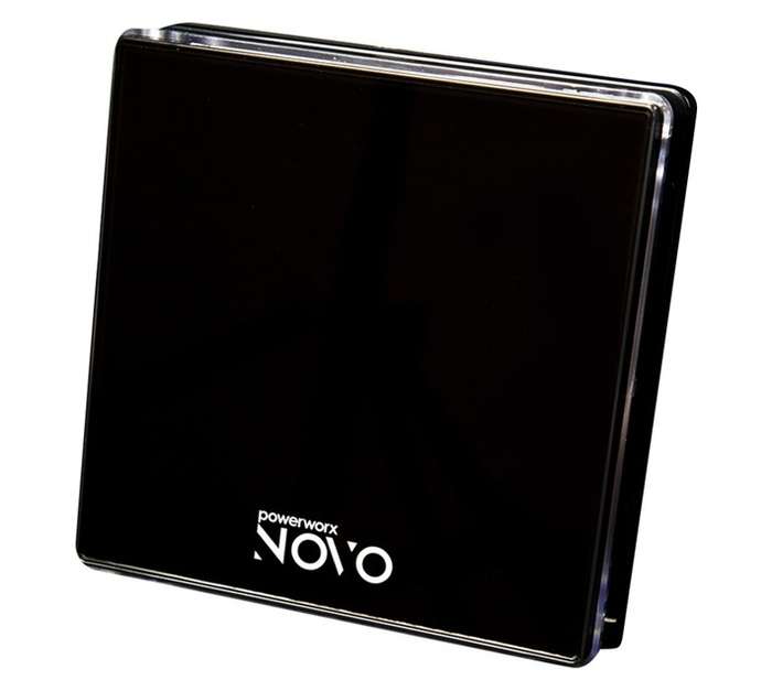 PowerWorx TG 4 Inch Square Extractor Fan with LED - Black