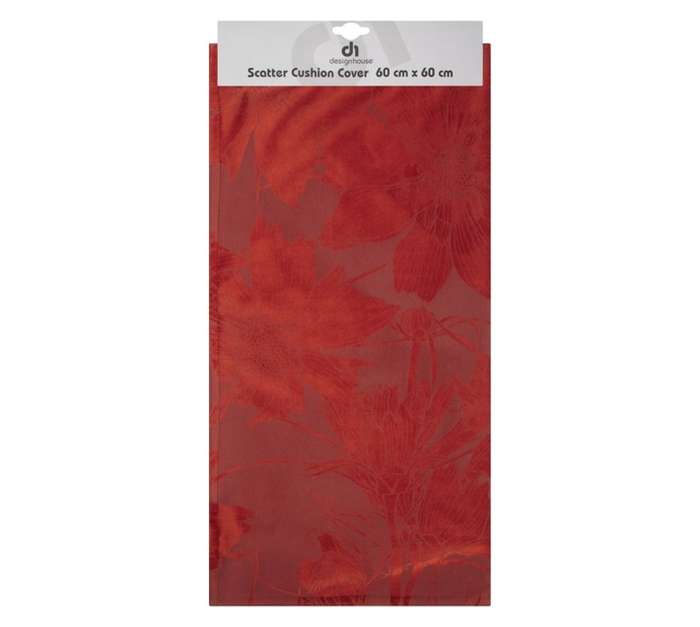 Design House Velvet Embossed Scatter Cushion Cover - Rust (600 x 600mm)