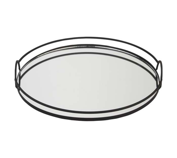 Design House Decorative Round Metal Tray - Black