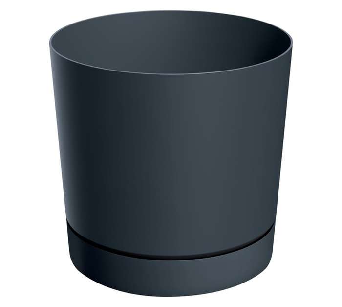Prosperplast Round Tubo Plant Pot - Anthracite (292 x 292 x 283mm)